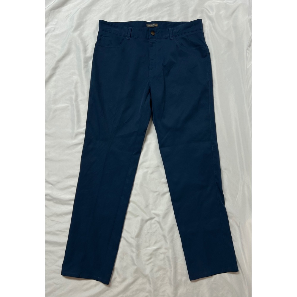 Peter Millar Crown Sport eb66 Performance Pants Navy Blue 34x30 Mens Golf Chino